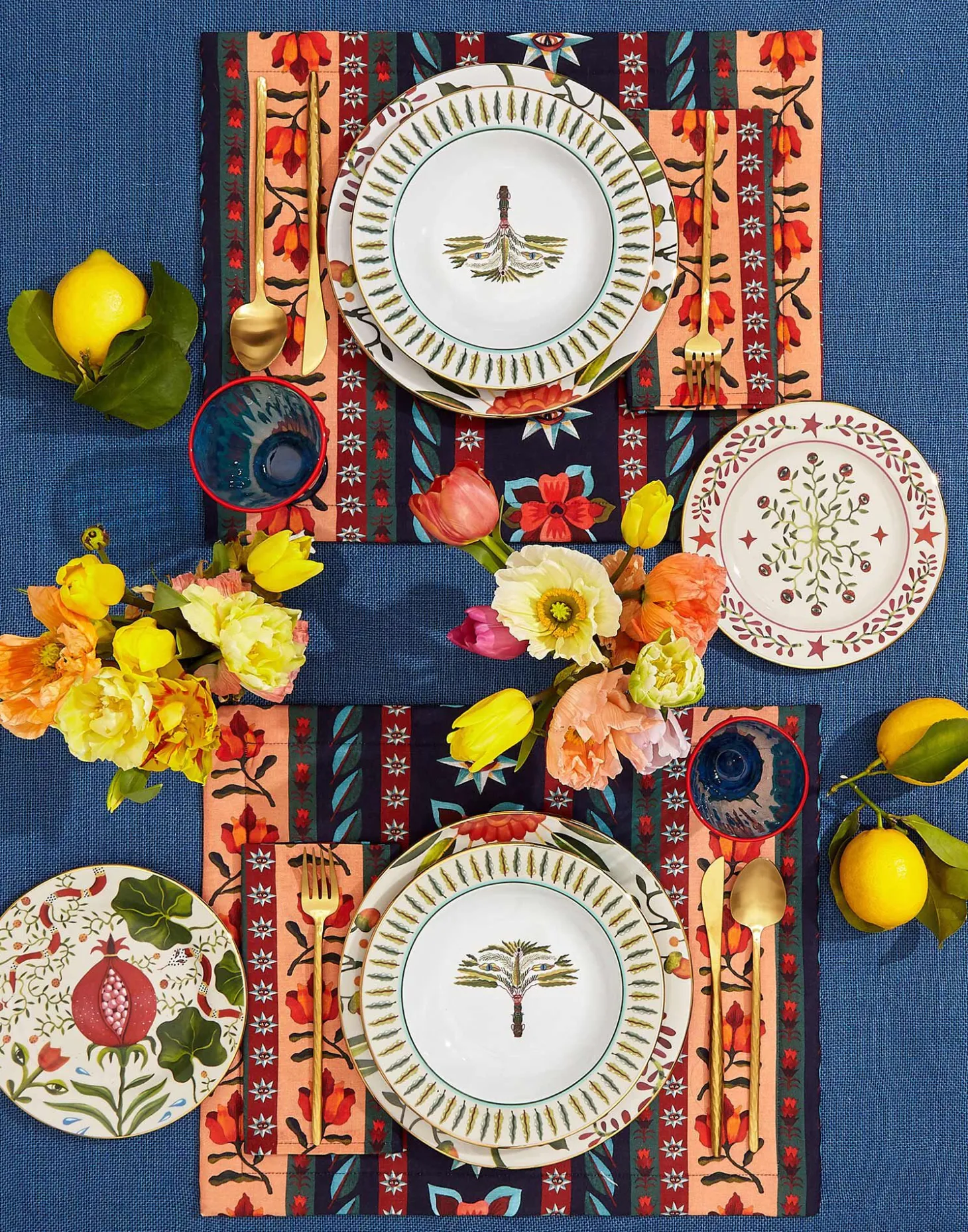 Dessert Plates Set of 2Pomegranate in Porcelain