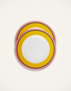 Dinner Plates Set Of 2Rainbow Yellow in Porcelain