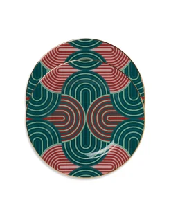 Dinner Plates Set Of 2Slinky Green in Porcelain