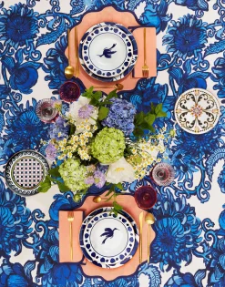 Dinner Plates Set Of 2Wildbird Blue in Porcelain