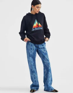 Discman HoodieBlack in Embroidered Jersey