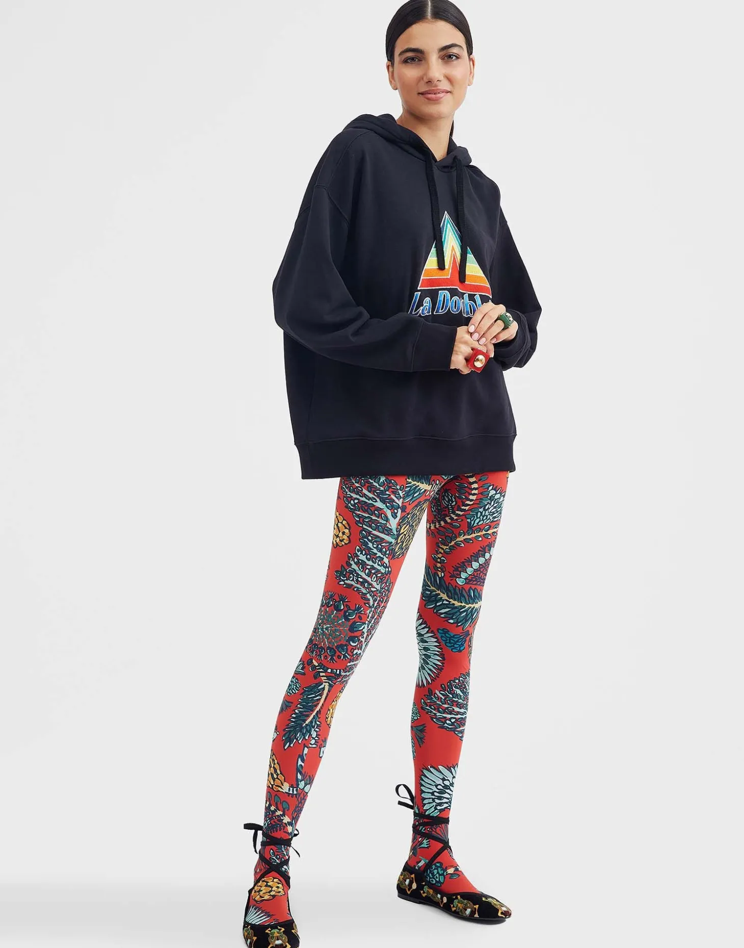 Discman HoodieBlack in Embroidered Jersey