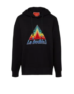 Discman HoodieBlack in Embroidered Jersey