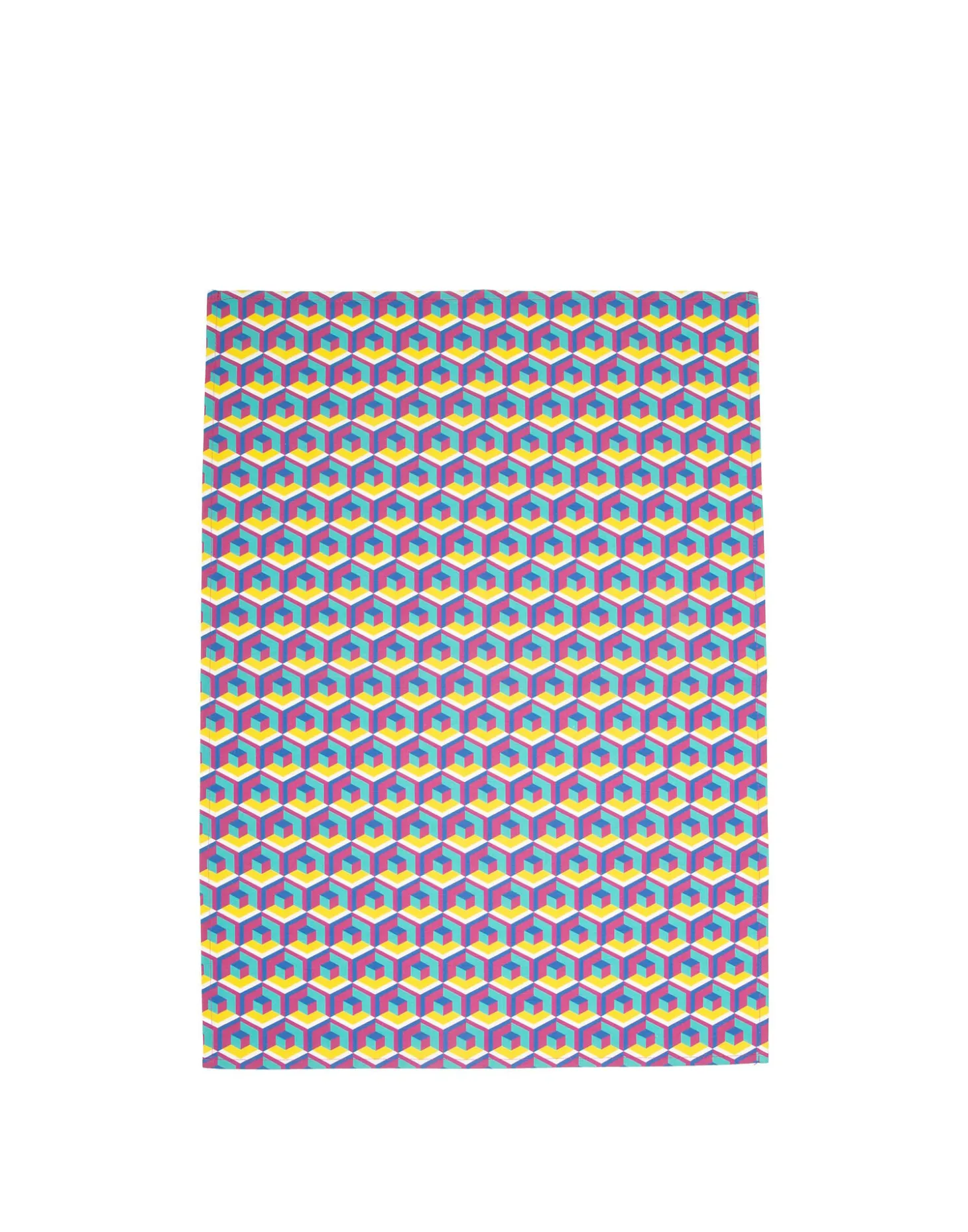 Dishtowel (50x70)Cubi Giallo/Fucsia in Cotton