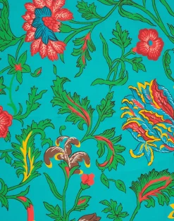 DishtowelDragon Flower Turchese in Cotton