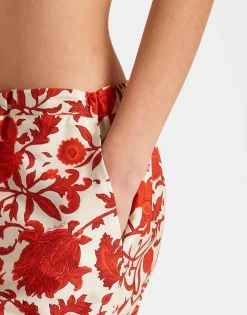 Drawstring PantsDragonflower Mini Red in Summer Poplin