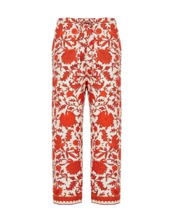 Drawstring PantsDragonflower Mini Red in Summer Poplin