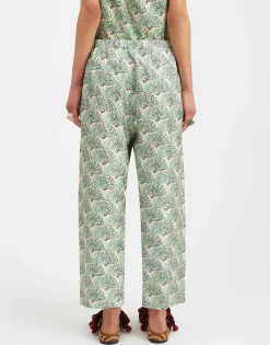 Drawstring PantsFans Mint in Silk Twill