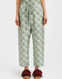 Drawstring PantsFans Mint in Silk Twill