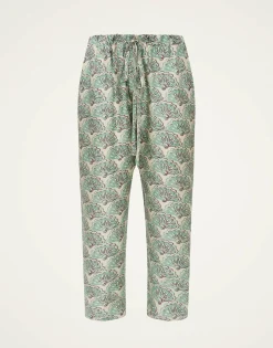 Drawstring PantsFans Mint in Silk Twill