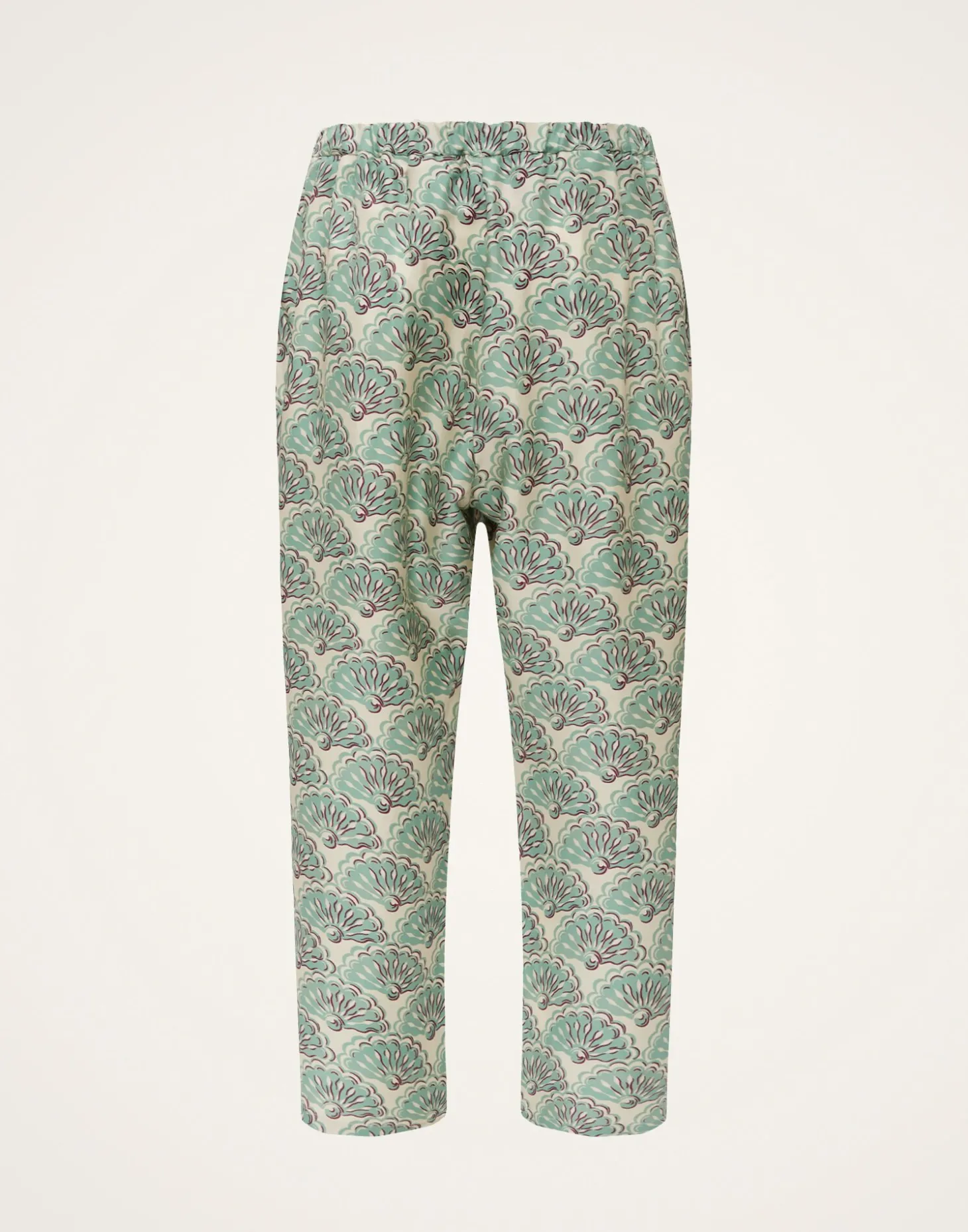 Drawstring PantsFans Mint in Silk Twill