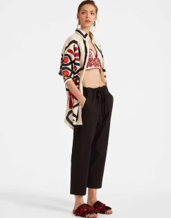 Drawstring PantsSolid Black in Crisp Poplin