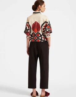 Drawstring PantsSolid Black in Crisp Poplin