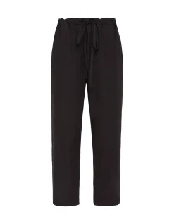 Drawstring PantsSolid Black in Crisp Poplin