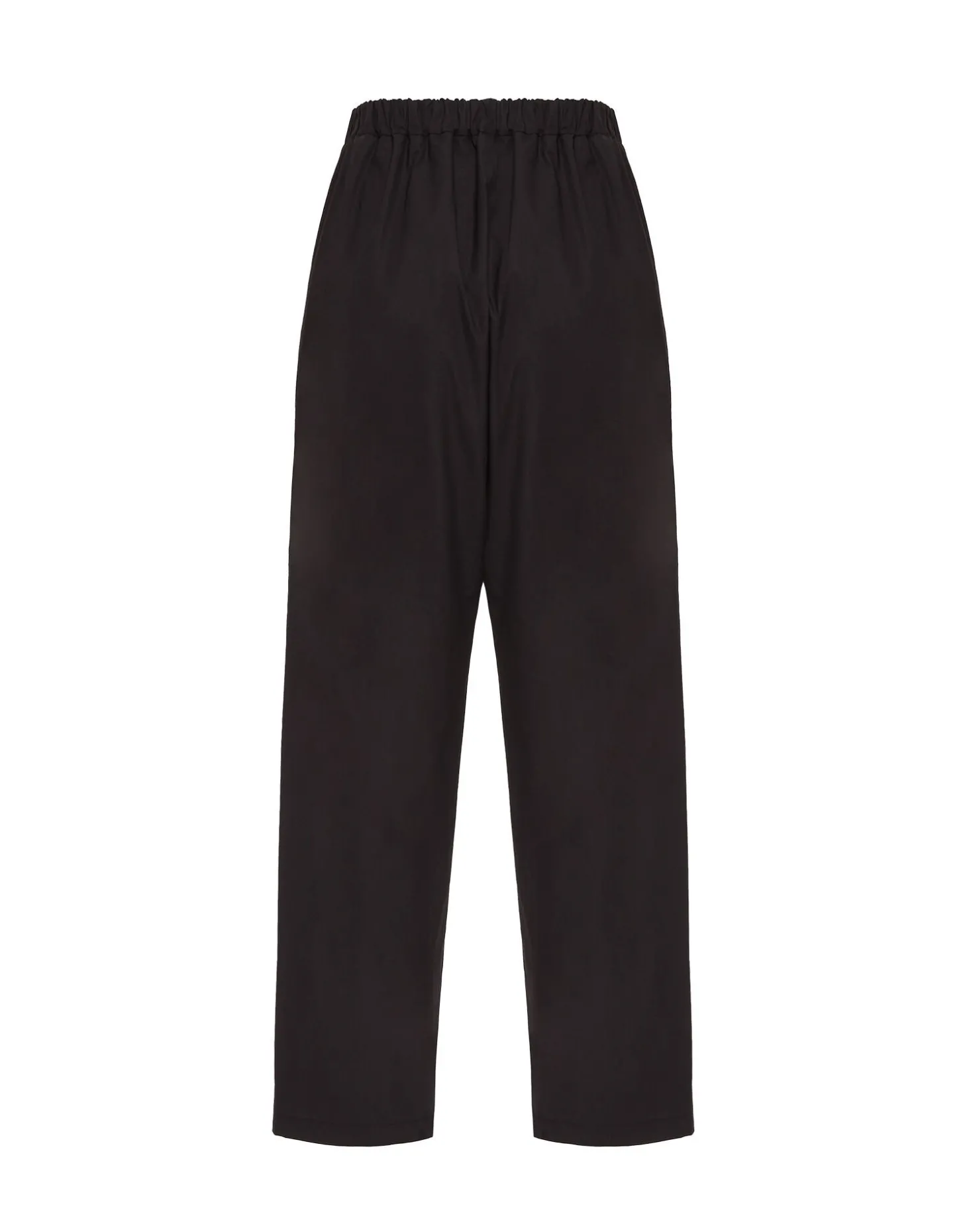 Drawstring PantsSolid Black in Crisp Poplin