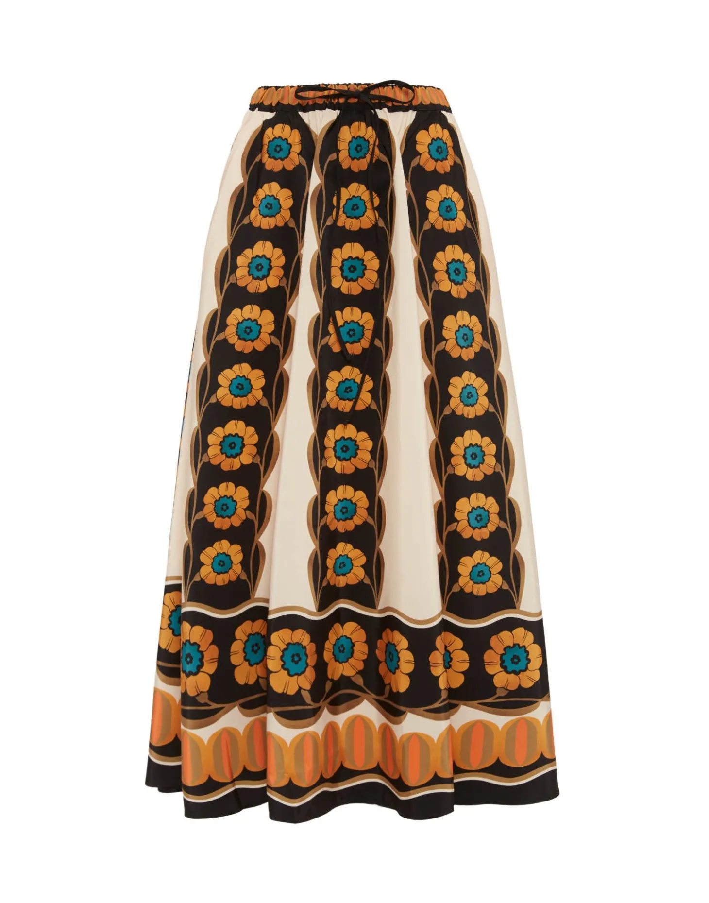 Drawstring SkirtDaisychain Placée Orange in Light Faille