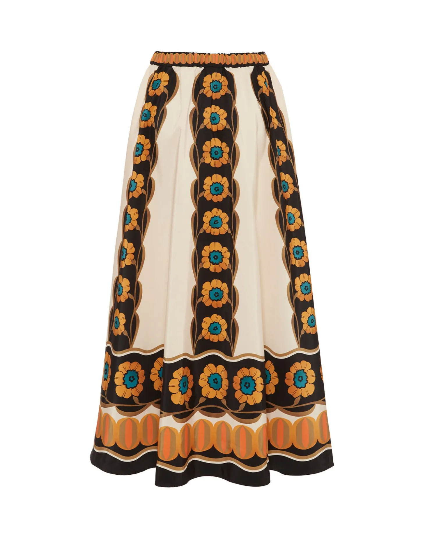 Drawstring SkirtDaisychain Placée Orange in Light Faille