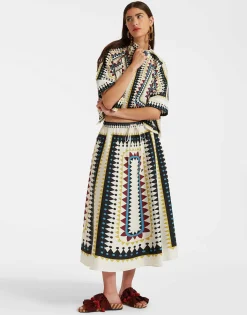 Drawstring SkirtDoric Plac&eacute;e Cream in Cotton Poplin