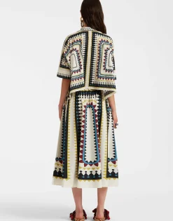 Drawstring SkirtDoric Plac&eacute;e Cream in Cotton Poplin