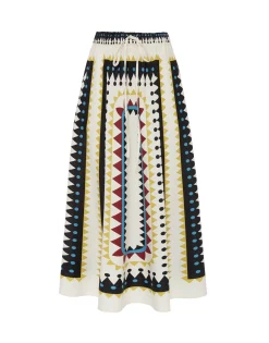 Drawstring SkirtDoric Plac&eacute;e Cream in Cotton Poplin