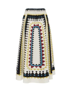 Drawstring SkirtDoric Plac&eacute;e Cream in Cotton Poplin