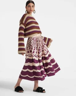 Drawstring SkirtFans Placée Purple in Faille