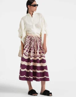 Drawstring SkirtFans Plac&eacute;e Purple in Faille