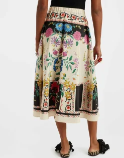 Drawstring SkirtPlaza Plac&eacute;e Ivory in Faille