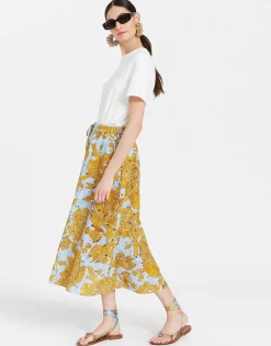 Drawstring SkirtTangle Light Blue in Printed Lace