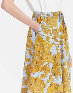 Drawstring SkirtTangle Light Blue in Printed Lace