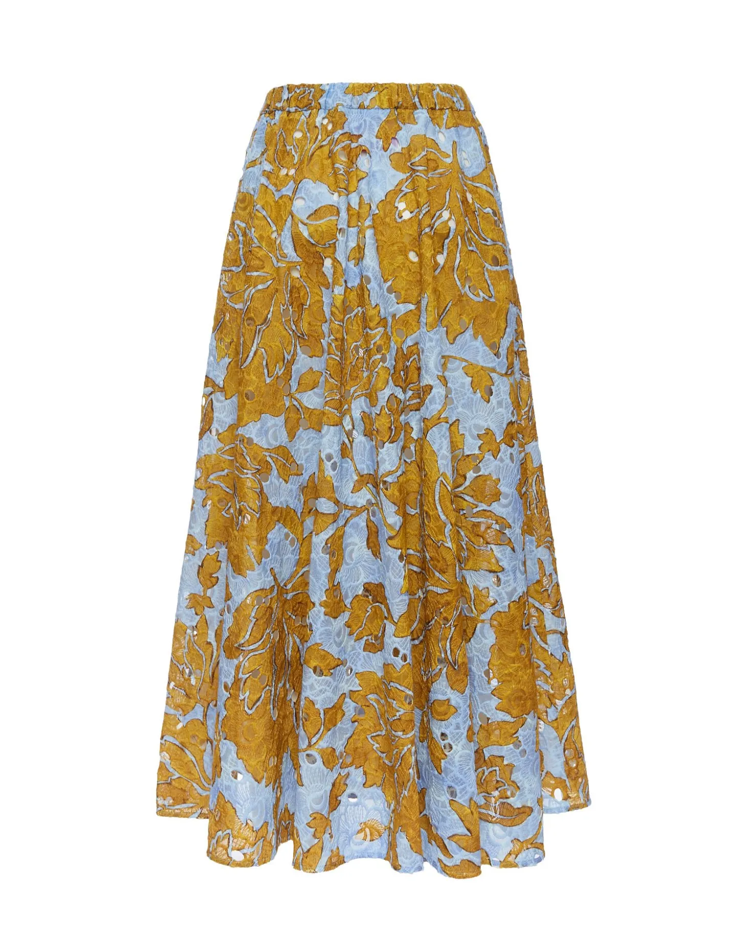 Drawstring SkirtTangle Light Blue in Printed Lace