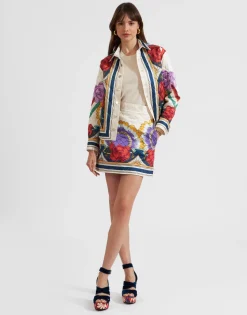 Edie SkirtTaormina Plac&eacute;e Ivory in Twill