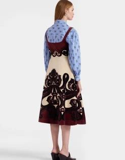 Ella Midi DressCorsini Plac&eacute;e Cream in Cotton Velvet