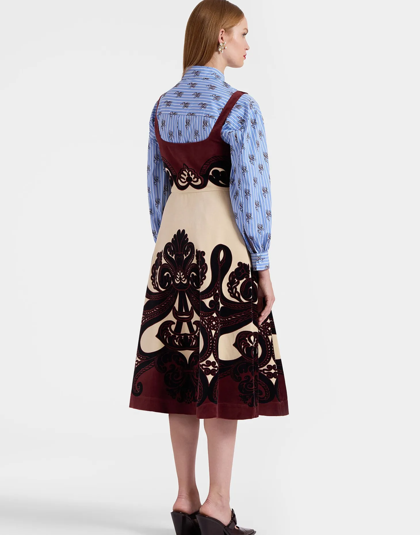 Ella Midi DressCorsini Placée Cream in Cotton Velvet