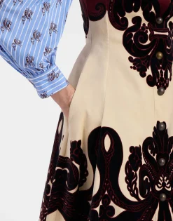 Ella Midi DressCorsini Placée Cream in Cotton Velvet