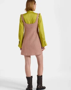 Ella Mini DressTulip Pale Pink in Jacquard Embroidered