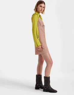 Ella Mini DressTulip Pale Pink in Jacquard Embroidered