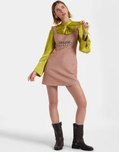 Ella Mini DressTulip Pale Pink in Jacquard Embroidered