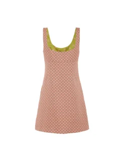 Ella Mini DressTulip Pale Pink in Jacquard Embroidered