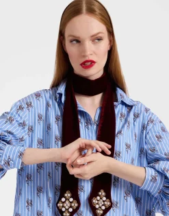 Ella 2-Ways StoleSolid Red in Velvet