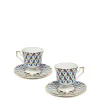 Espresso Cup & Saucer Set of 2Cubi Blu in Porcelain