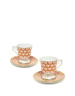 Espresso Cup & Saucer Set of 2Cubi Oro in Porcelain