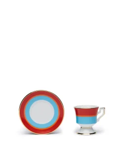 Espresso Cup & Saucer Set of 2Rainbow Azzurro in Porcelain