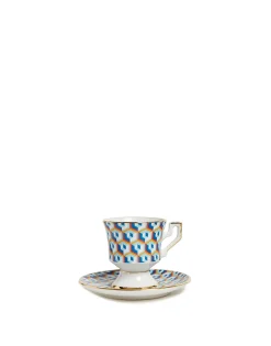 Espresso Cup & Saucer Set of 2Cubi Blu in Porcelain
