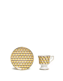 Espresso Cup & Saucer Set of 6Cubi Mix in Porcelain