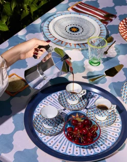 Espresso Cup & Saucer Set of 2Cubi Blu in Porcelain