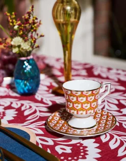 Espresso Cup & Saucer Set of 2Cubi Oro in Porcelain