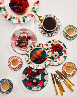 Espresso Cup & Saucer Set of 6Cubi Mix in Porcelain