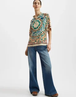 Estelle BlouseEve Ecru in Crepe De Chine