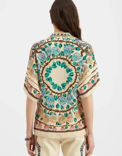 Estelle BlouseEve Ecru in Crepe De Chine